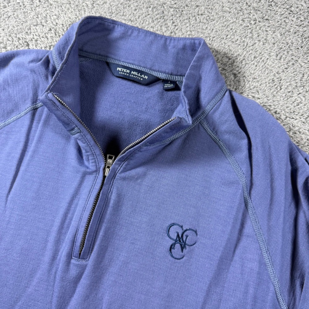 Peter Millar Excursionist Flex 1/4 Zip Mens Large Merino Wool Crown Crafted Golf